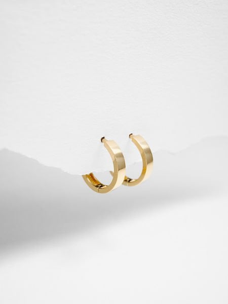 14 Ayar 3mm Düz Halka Küpe - Çap: 1.2 cm