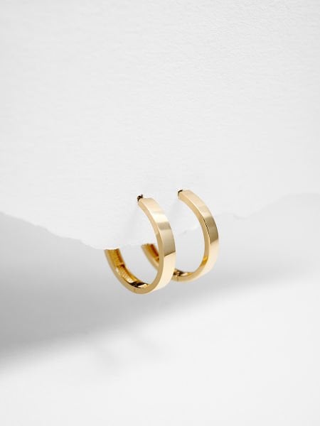 14 Ayar 3mm Düz Halka Küpe - Çap: 1.6 cm