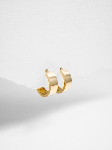 14 Ayar 4mm Düz Halka Küpe - Çap: 1.2 cm