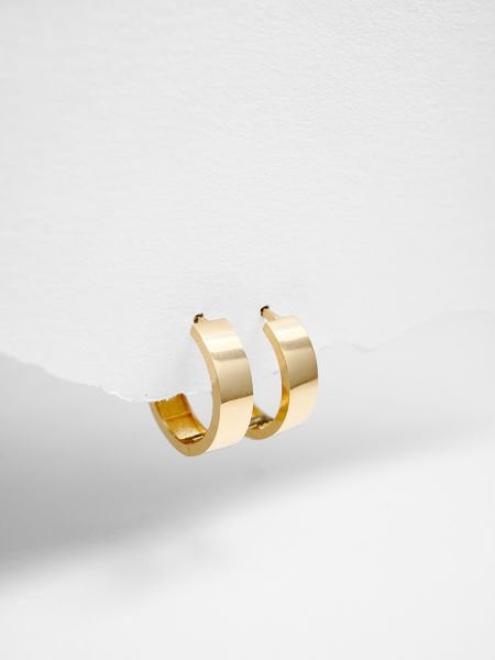 14 Ayar 4mm Düz Halka Küpe - Çap: 1.4 cm