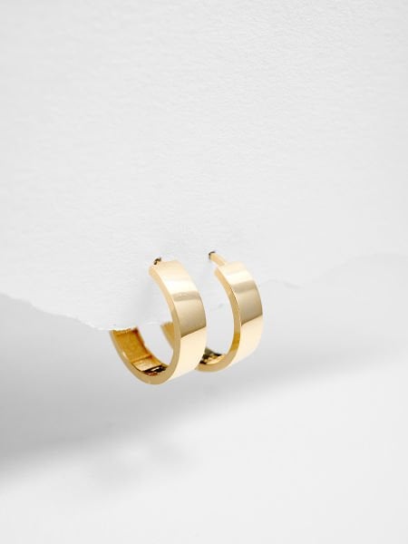 14 Ayar 4mm Düz Halka Küpe - Çap: 1.6 cm