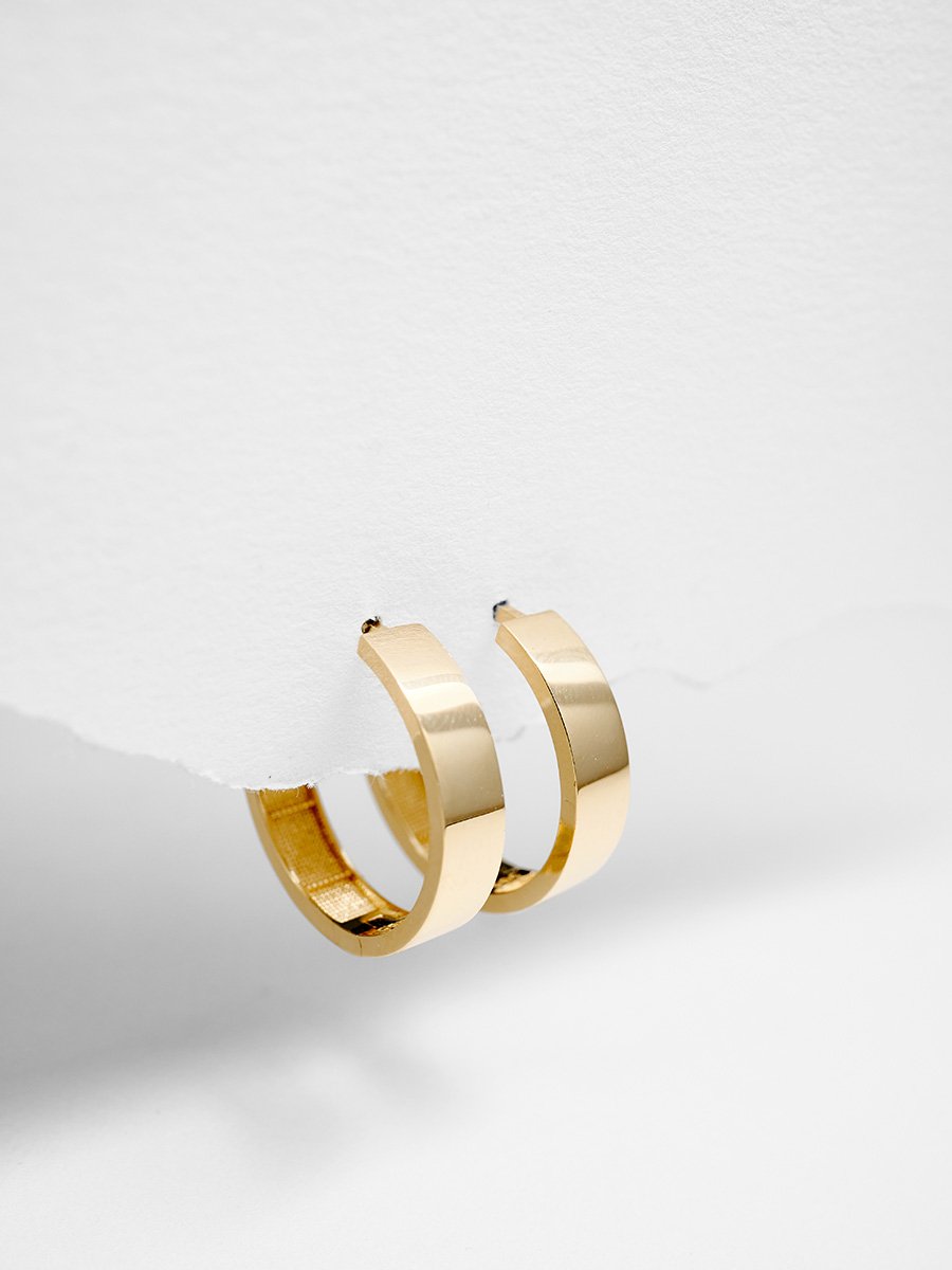 14 Ayar 4mm Düz Halka Küpe - Çap: 1.8 cm