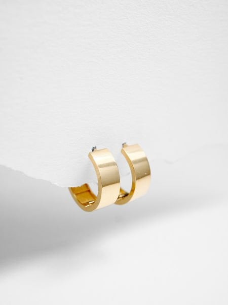 14 Ayar 5mm Düz Halka Küpe - Çap: 1.4 cm