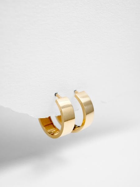 14 Ayar 5mm Düz Halka Küpe - Çap: 1.6 cm