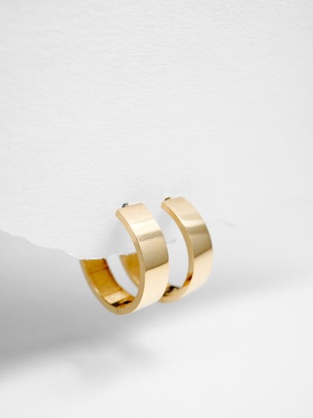 14 Ayar 5mm Düz Halka Küpe - Çap: 1.8 cm