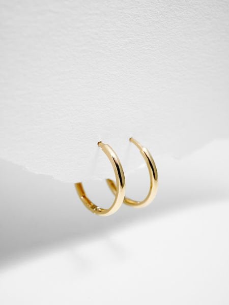 14 Ayar 2mm Bombeli Halka Küpe - Çap: 1.6 cm