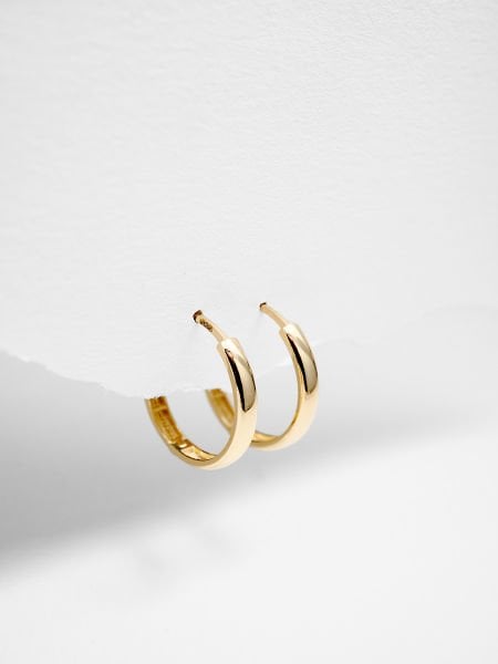 14 Ayar 3mm Bombeli Halka Küpe - Çap: 1.6 cm