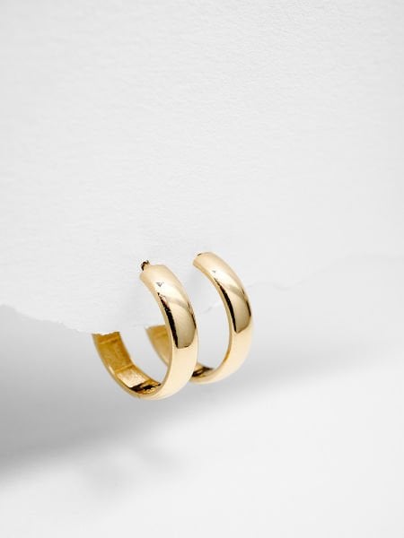 14 Ayar 5mm Bombeli Halka Küpe - Çap: 1.6 cm