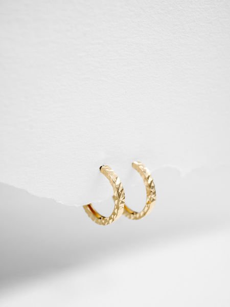 14 Ayar 2mm Düz Kalemli Halka Küpe - Çap: 1.2 cm