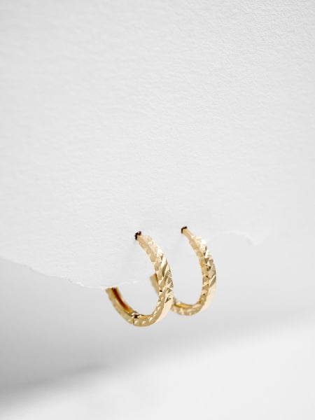 14 Ayar 2mm Düz Kalemli Halka Küpe - Çap: 1.4 cm