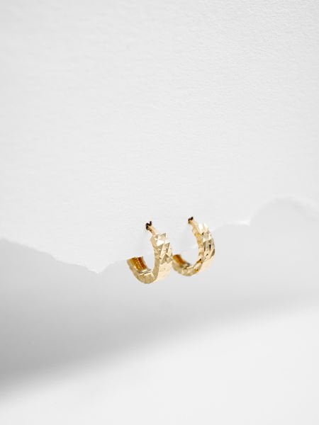 14 Ayar 3mm Düz Kalemli Halka Küpe - Çap: 0.8 cm