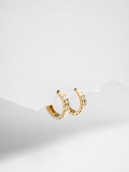 14 Ayar 3mm Düz Kalemli Halka Küpe - Çap: 1 cm