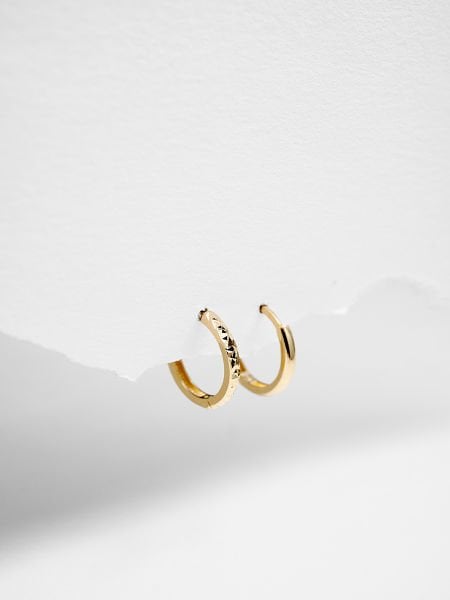 14 Ayar 2mm Bombeli Kalemli Halka Küpe - Çap: 1 cm