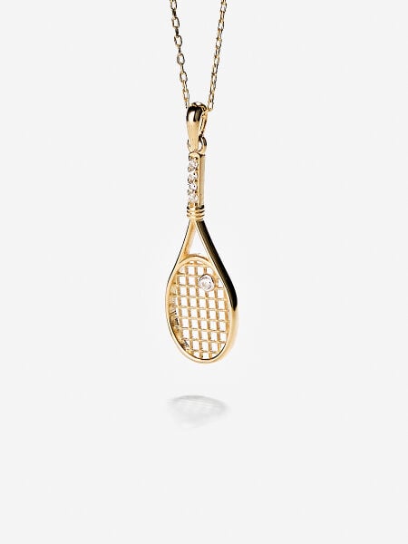 14 Ayar Tenis Raketi Kolye