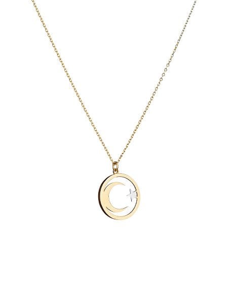 14 Ayar Ay Yıldız Kolye