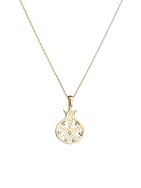 14 Ayar Taşlı Nar Kolye