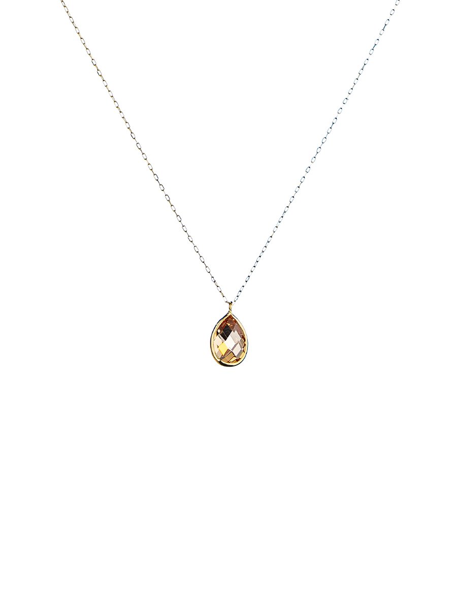 14 Ayar Kahverengi Taşlı Kolye