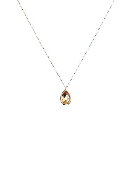 14 Ayar Kahverengi Taşlı Kolye