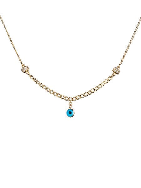 14 Ayar Nazar Boncuklu İtalyan Kolye