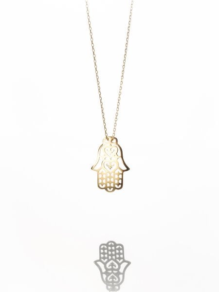 14 Ayar Hamsa Kolye