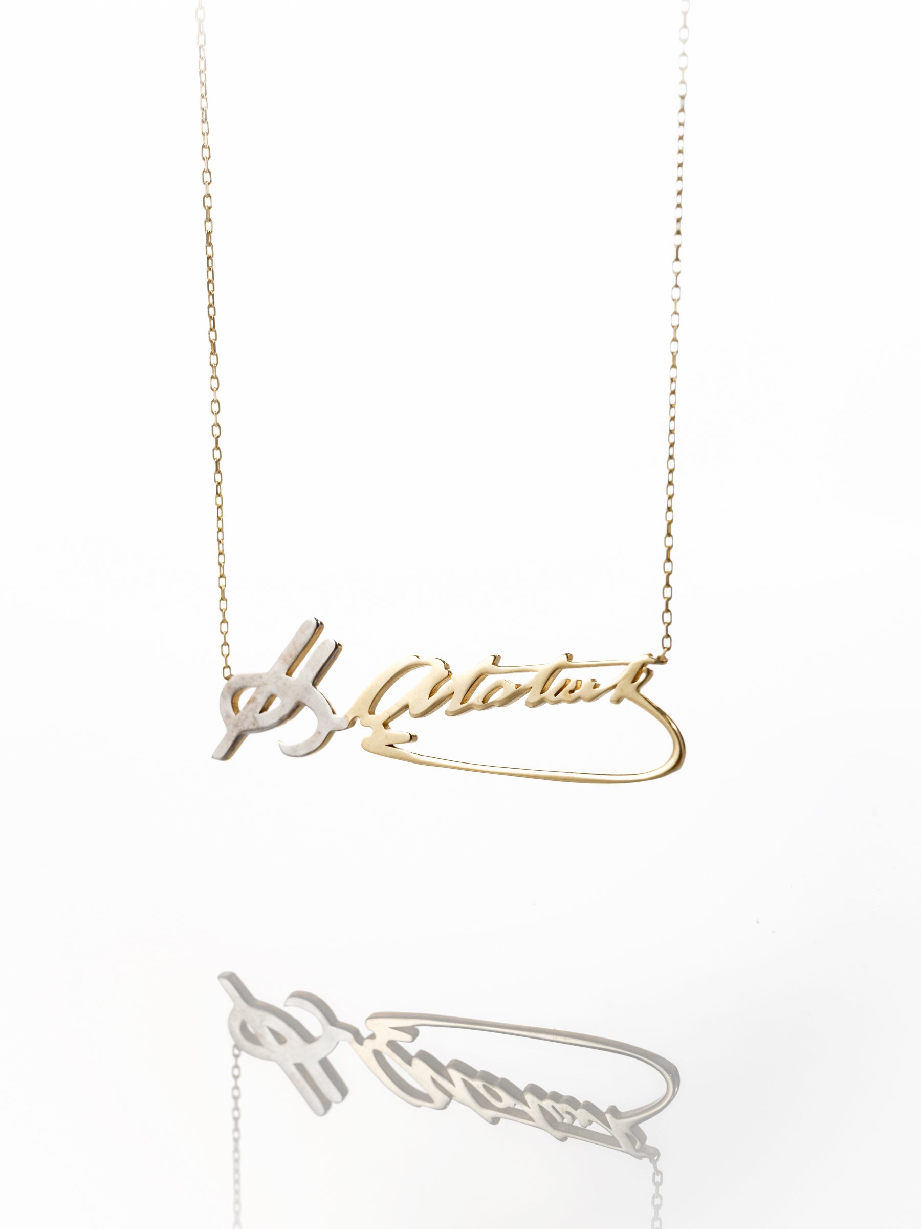 14 Ayar Atatürk İmza Kolye