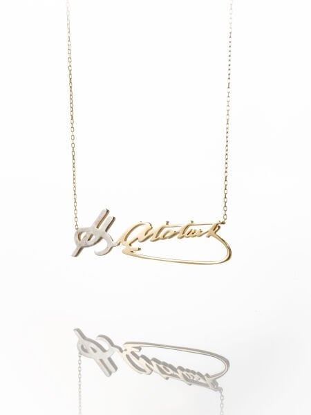 14 Ayar Atatürk İmza Kolye