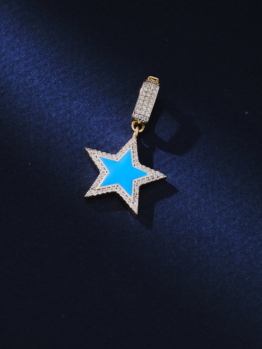 14 Ayar Mavi Yıldız Kolye Ucu Charm