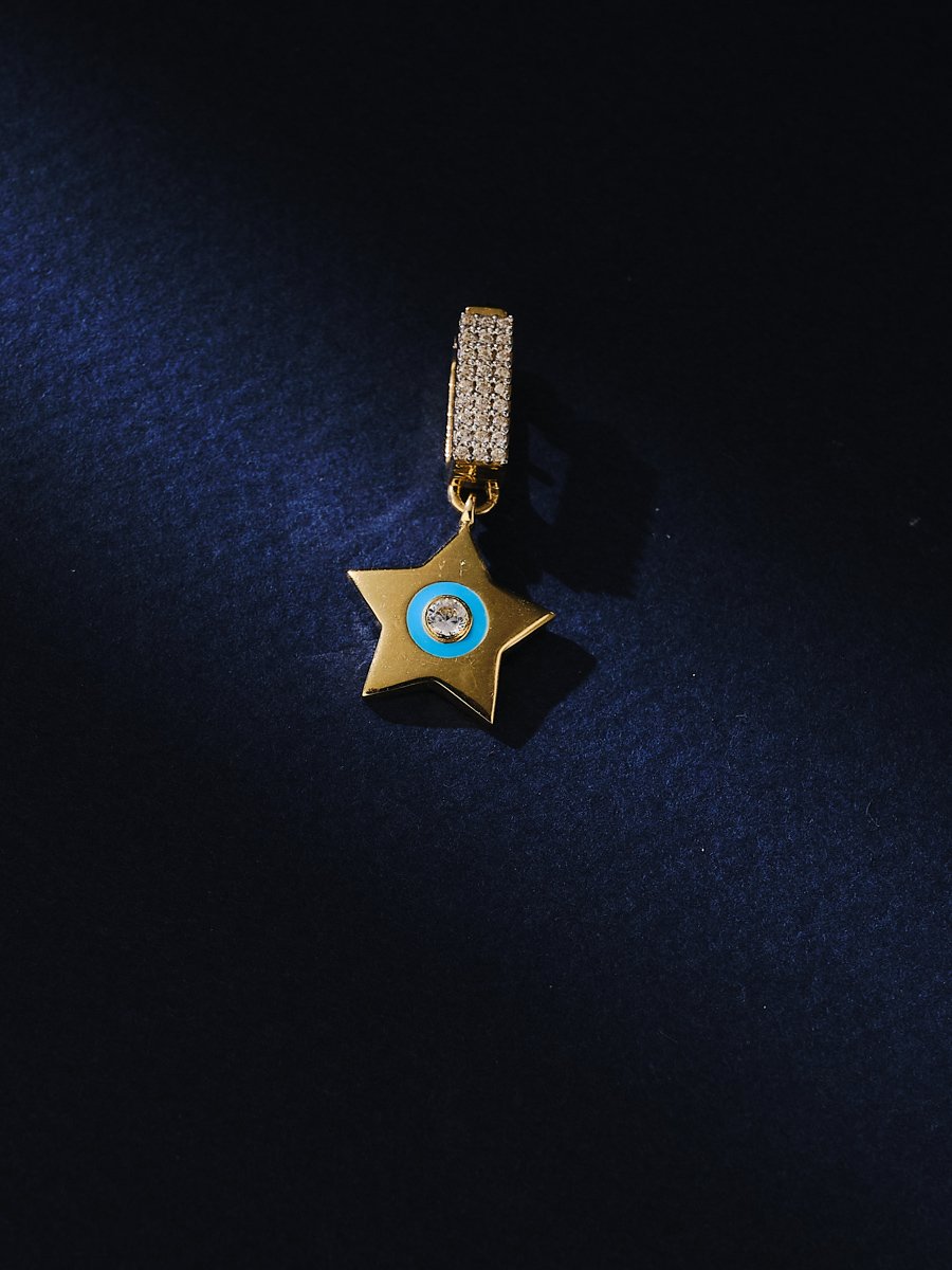 14 Ayar Mavi Yıldız Bileklik Charm