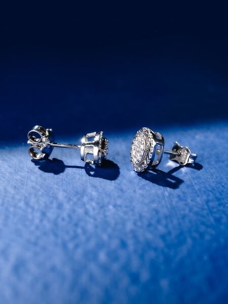 0.11 Karat Pırlanta Coronet Küpe