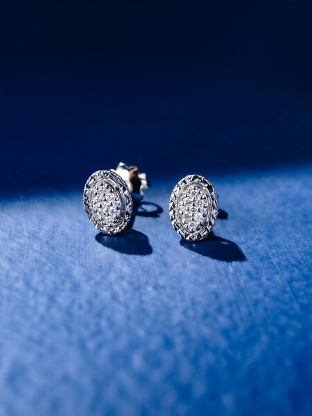 0.11 Karat Pırlanta Coronet Küpe