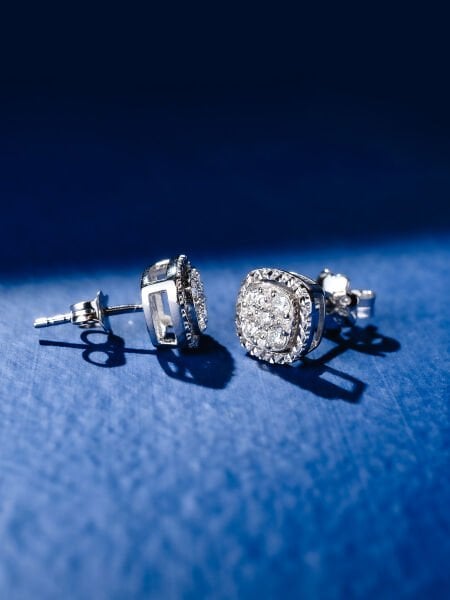 0.41 Karat Pırlanta Coronet Küpe