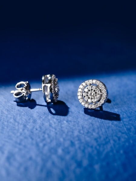 0.60 Karat Pırlanta Coronet Küpe