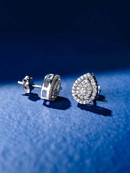 0.48 Karat Pırlanta Coronet Küpe