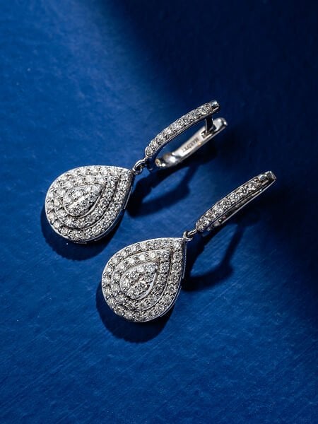 0.93 Karat Pırlanta Coronet Küpe