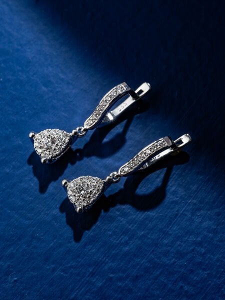 0.47 Karat Pırlanta Coronet Küpe