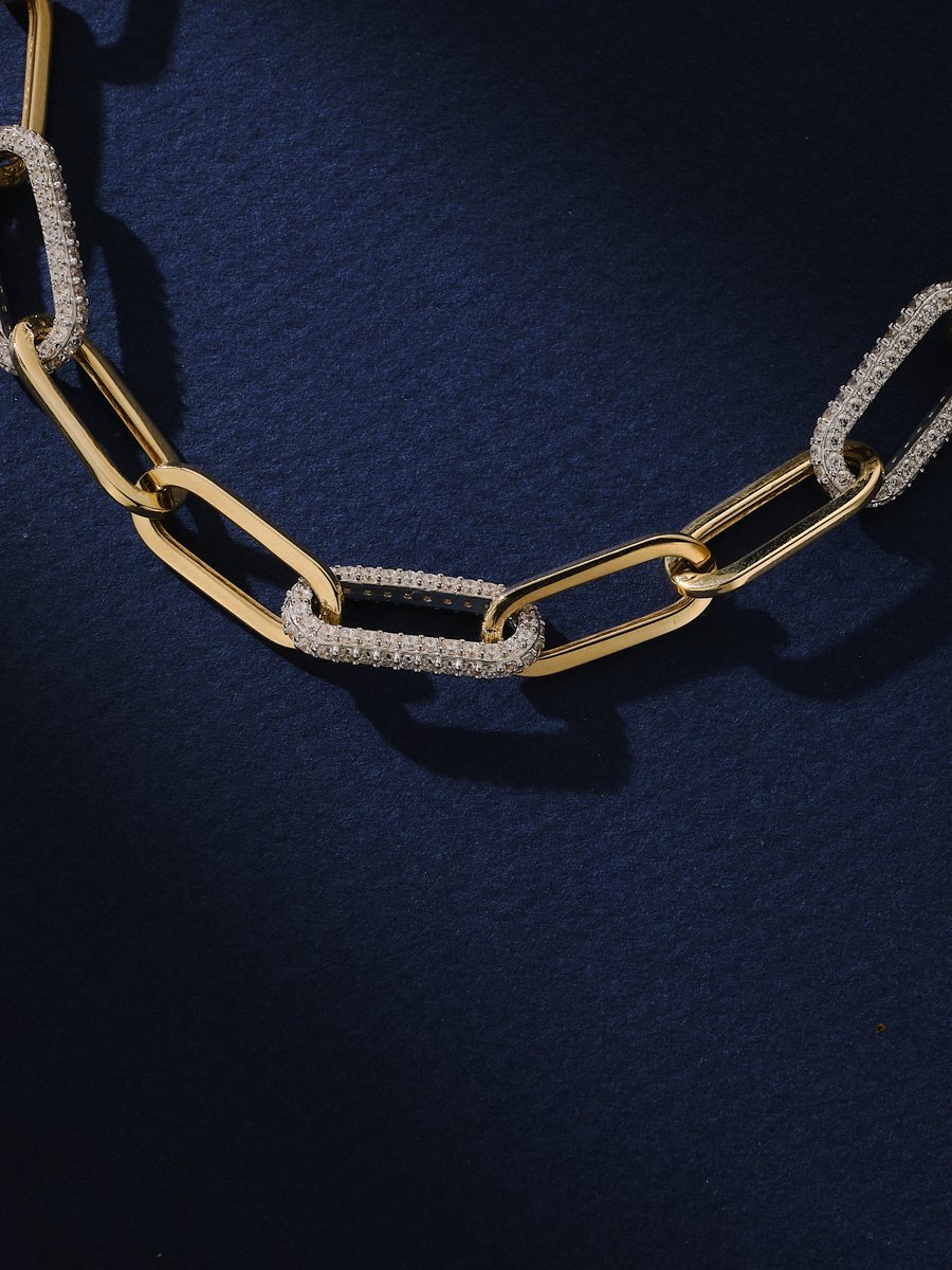 14 Ayar Taşlı Ataç Zincir Kolye